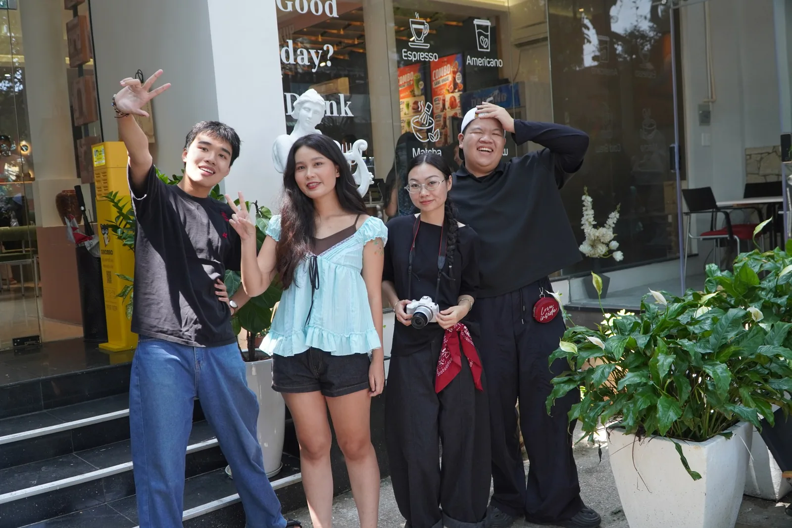 The organizing team outside the venue